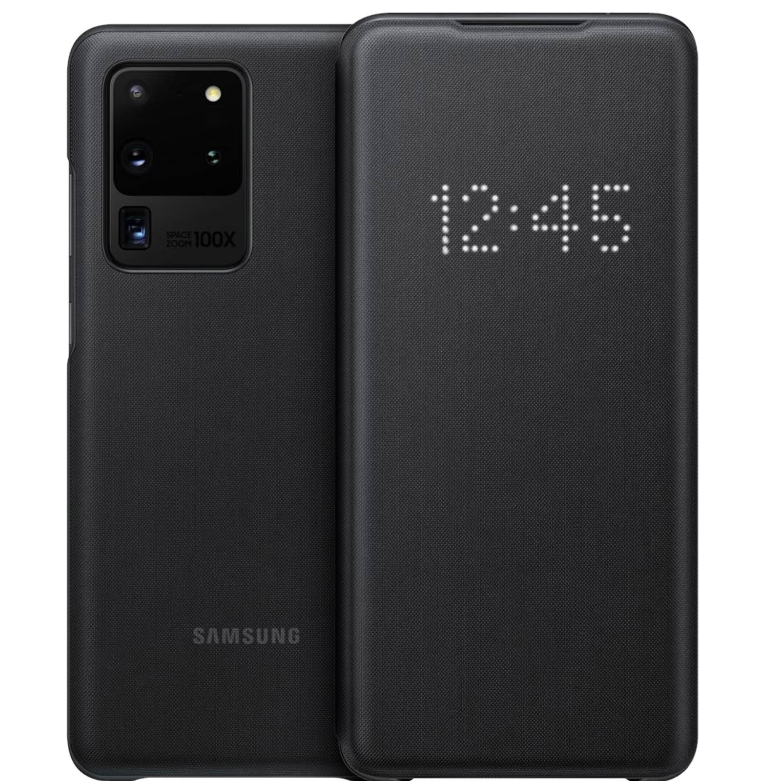 SAMSUNG LED-View Cover Schwarz Bookcover, Series, Ultra, S20 Galaxy Samsung