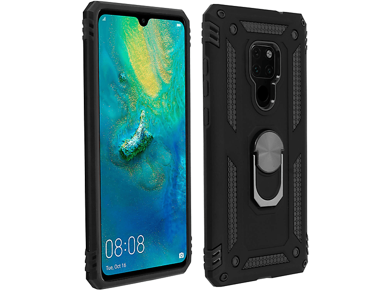 OneFlow Cadena De Teléfonos Móviles Compatible Con Huawei Mate 20 Lite | Funda Para Llevar Con La Correa De Cuero Sintético - Funda De Teléfono Móvil + Cordón, Noir