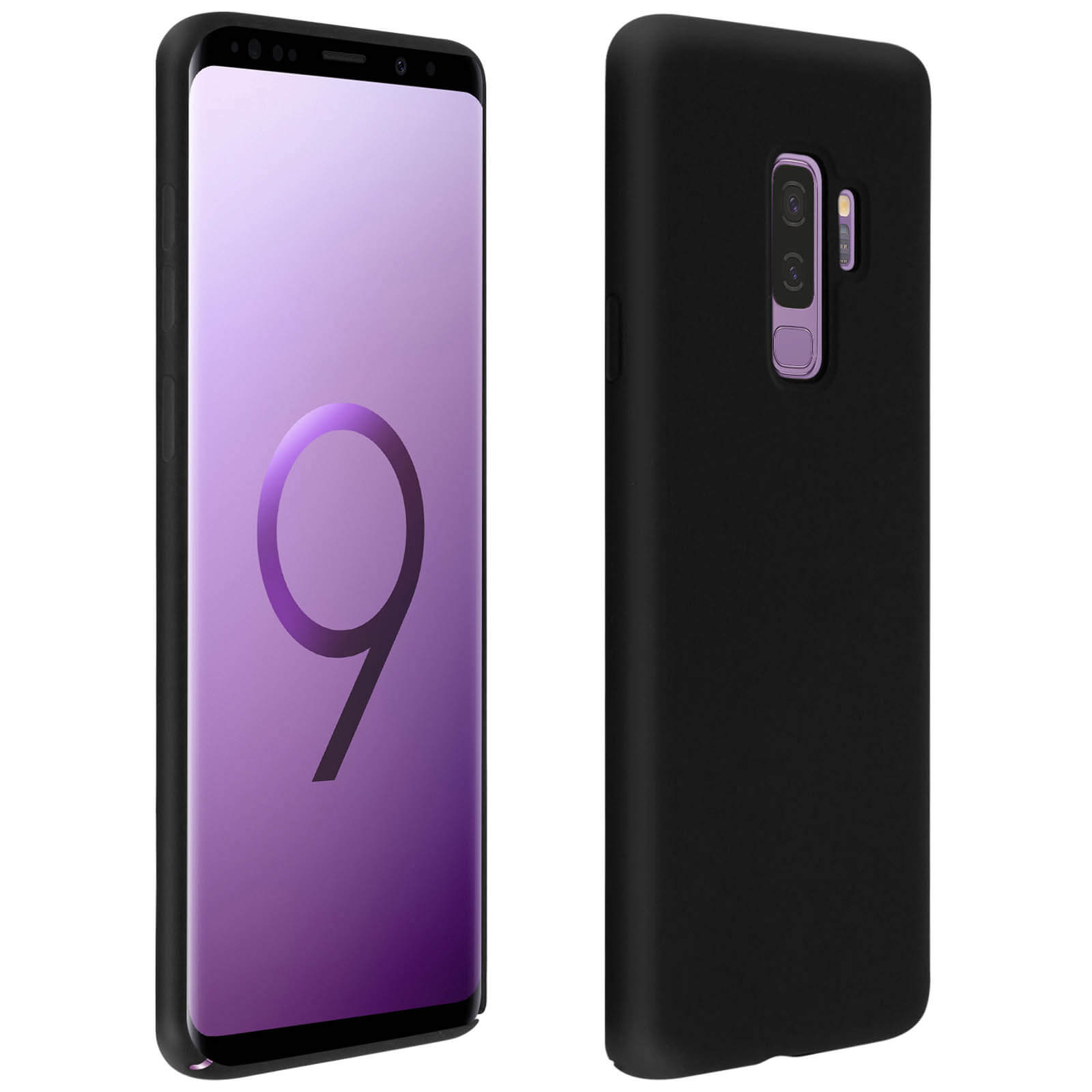 Téléphone noir dans un étui noir. Le téléphone est à gauche.
