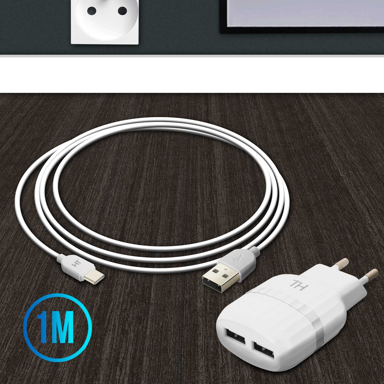2.4A Universal, Wand-Ladegerät Weiß Netzteil, USB-C AVIZAR Netzteile