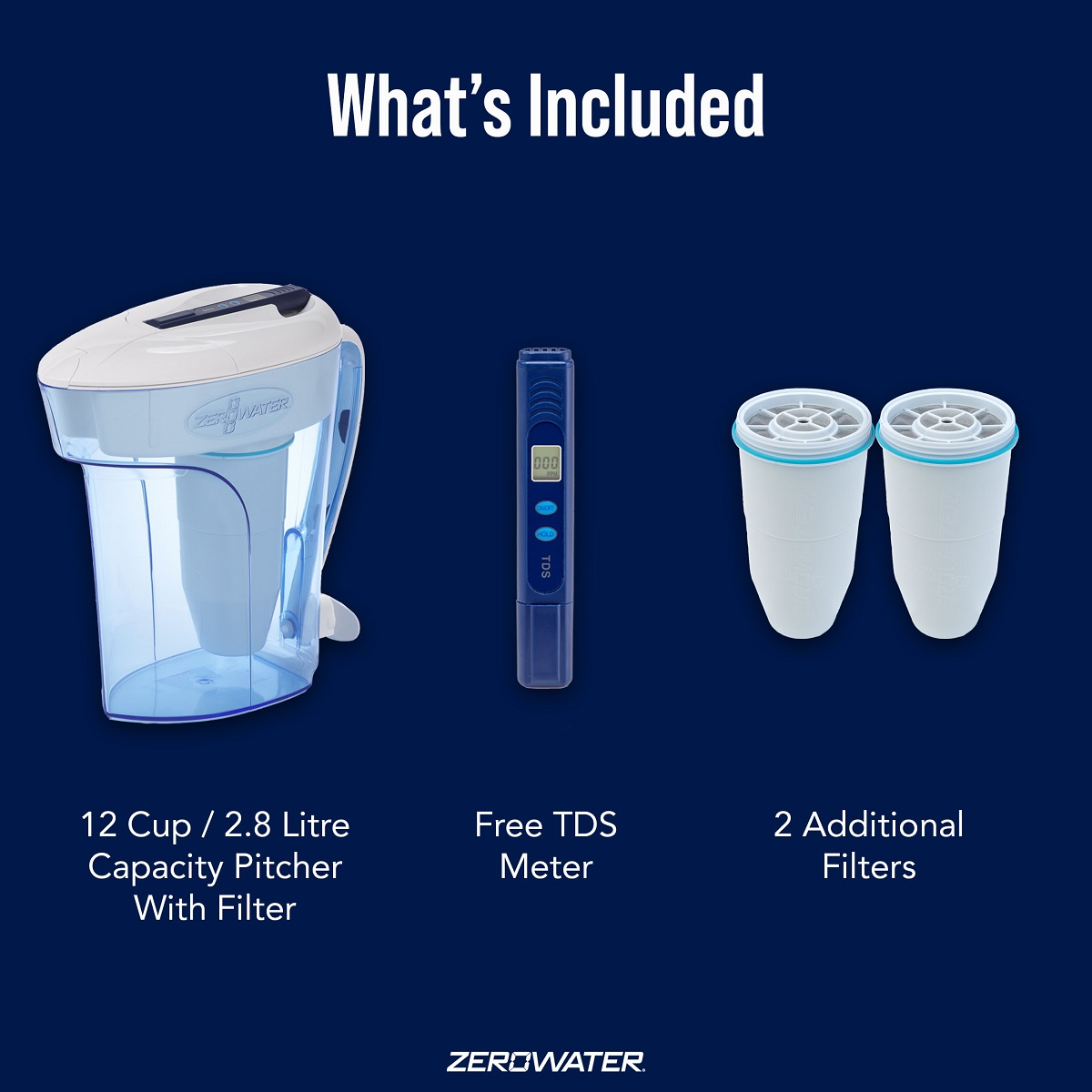 ZEROWATER 2,8 Liter Wasserkrug Filterpatrone