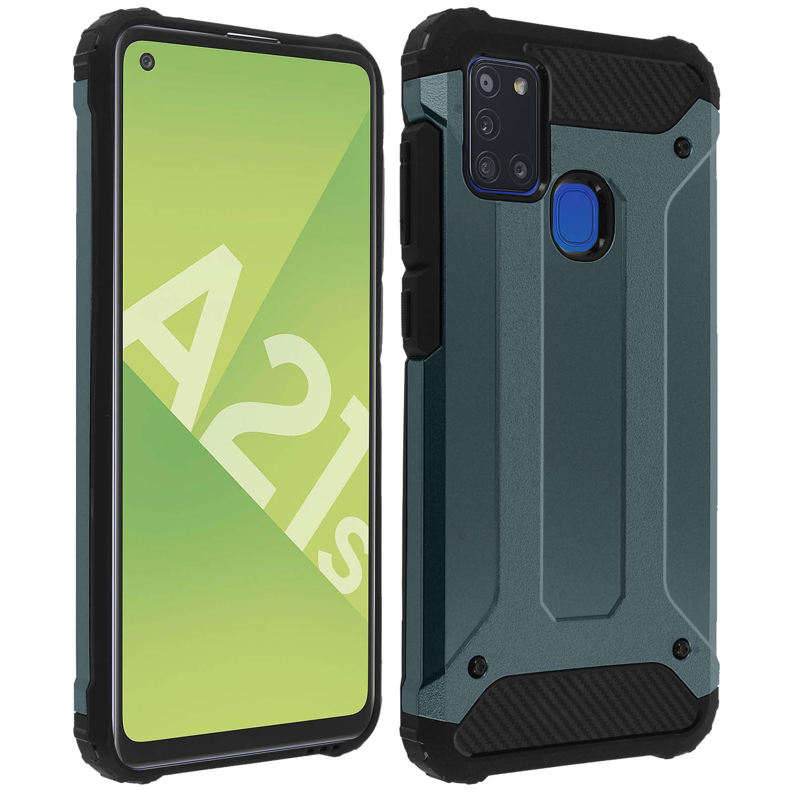 A21s, Defender Backcover, AVIZAR Galaxy Series, Dunkelblau Samsung,