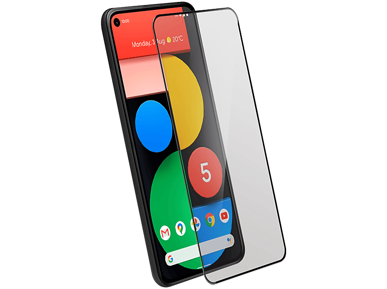 AVIZAR Gehärtetes Google 5) Glas-Folien(für Rand 9H mit Glas Schutzfolie Schwarz Härtegrad, Pixel