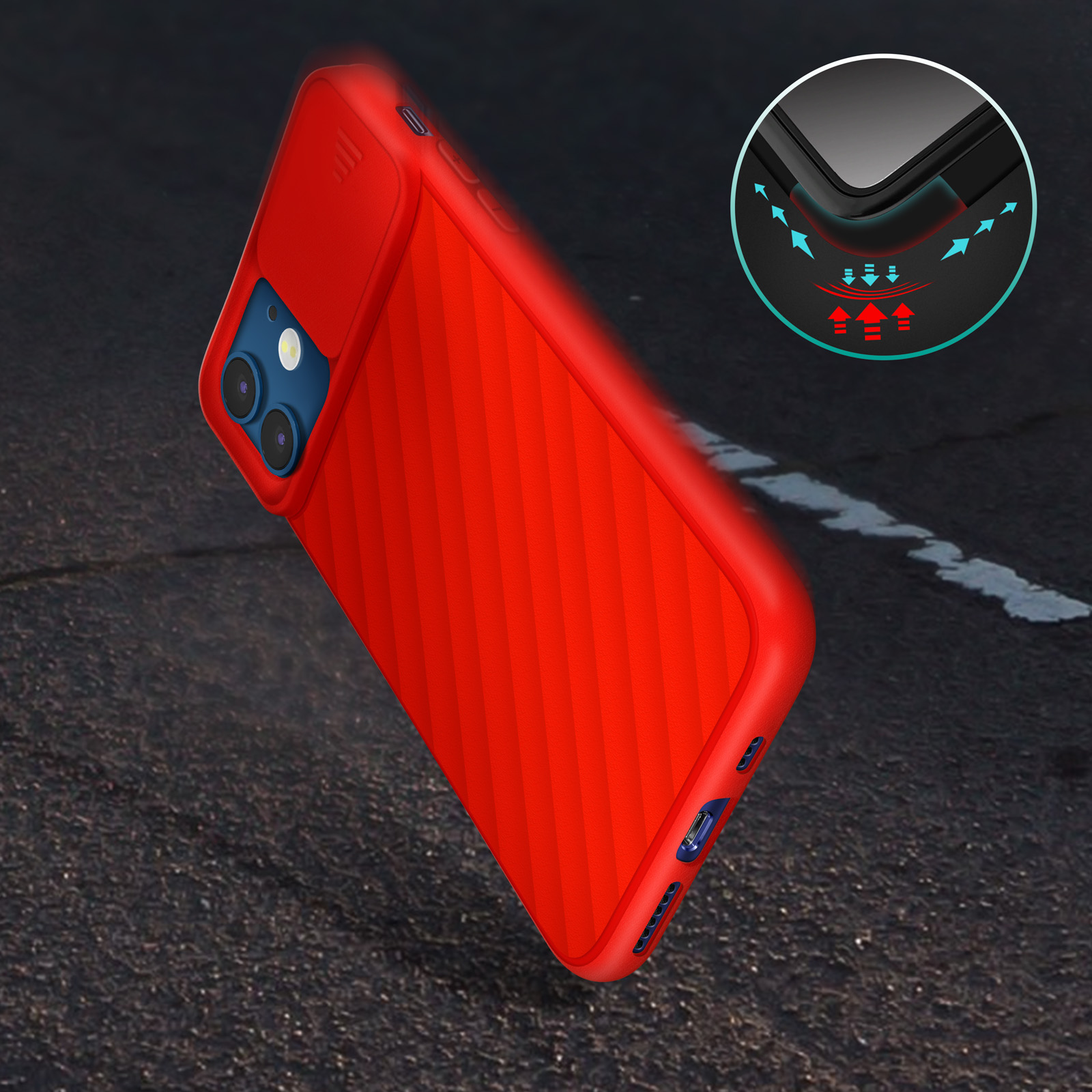Mini, iPhone Backcover, 12 Rot Series, AVIZAR Apple, Kameraschutz