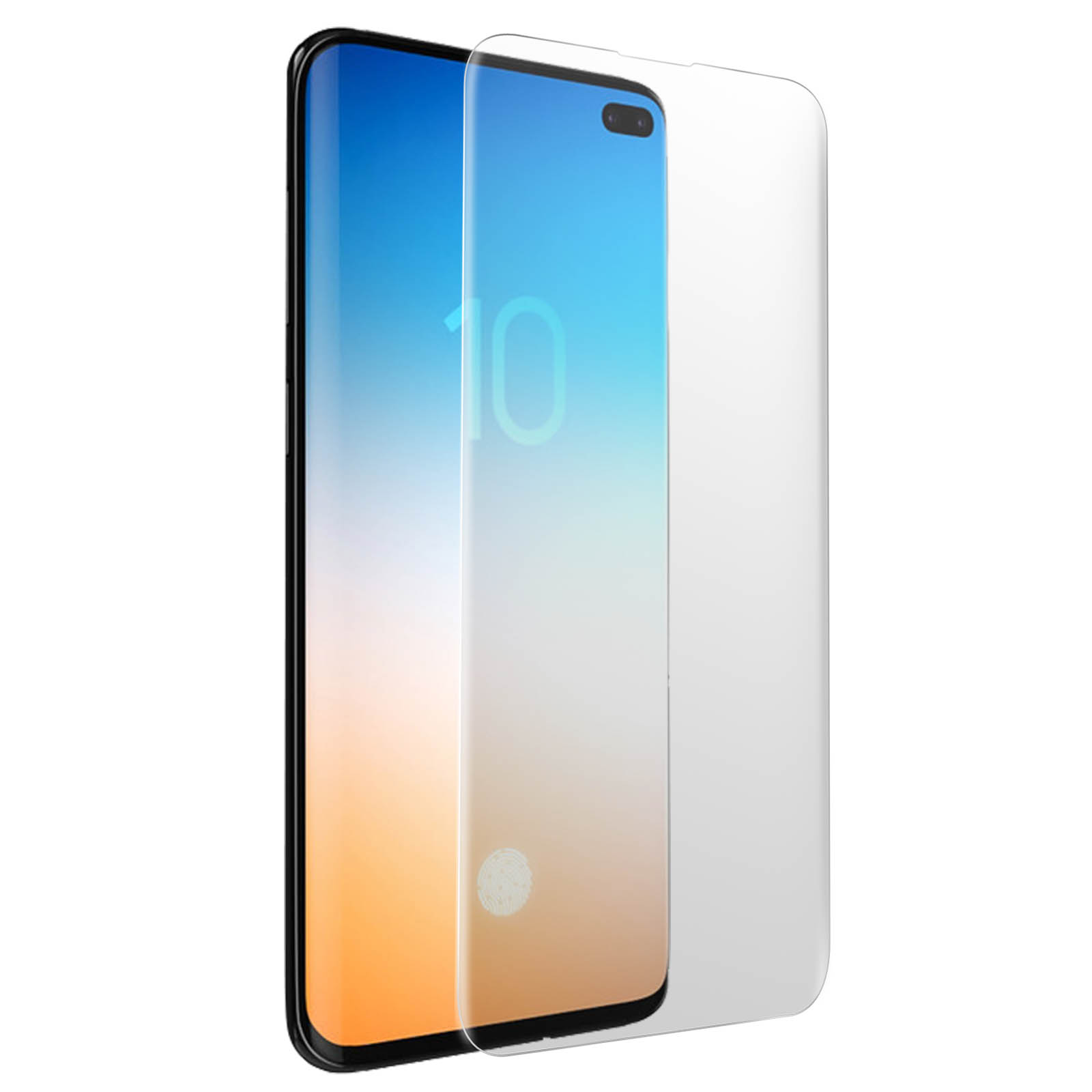 Telefono con protezione schermo applicata. Mostra telefono e protezione schermo.