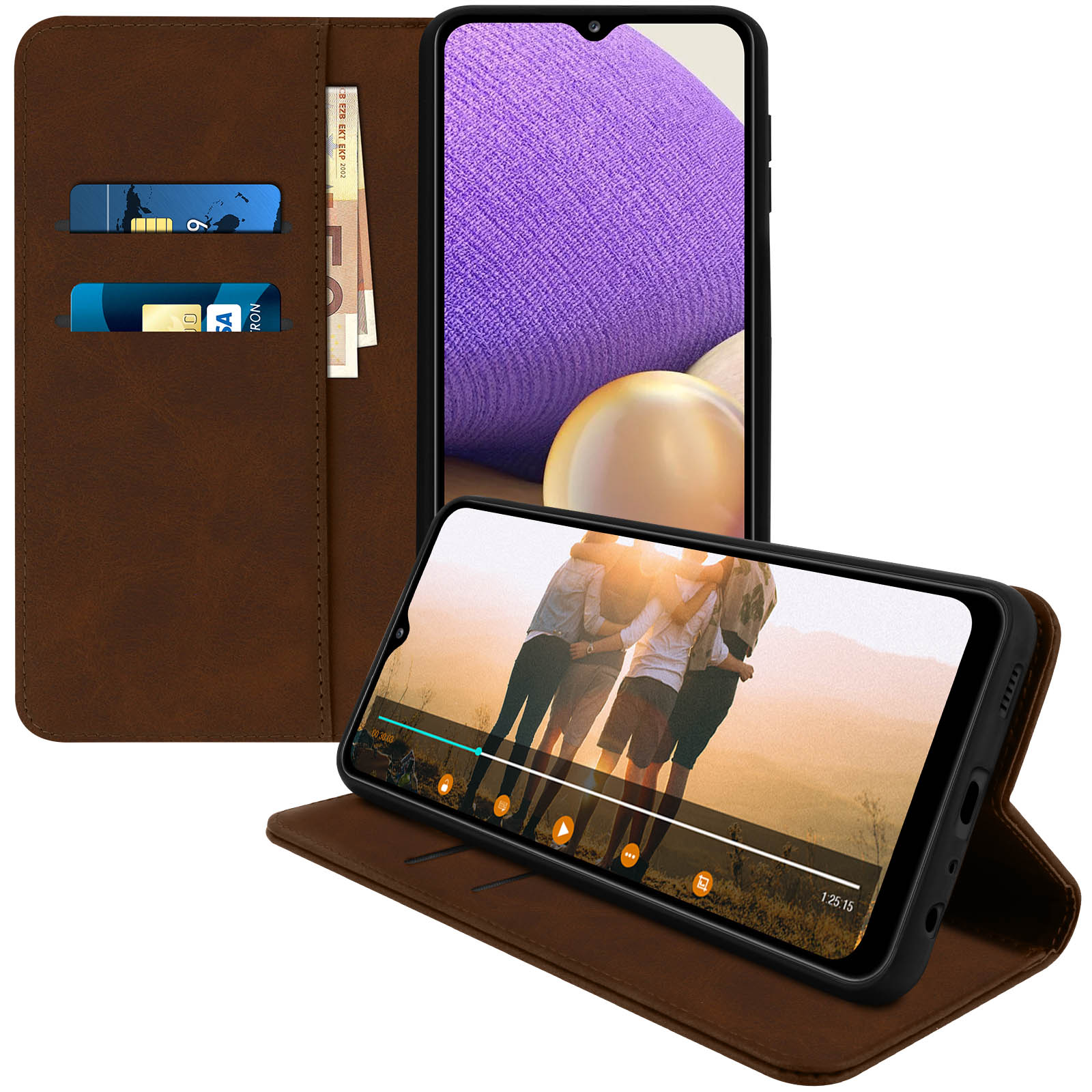 Bookcover, AVIZAR Series, Split 5G, Galaxy A32 Samsung, Braun