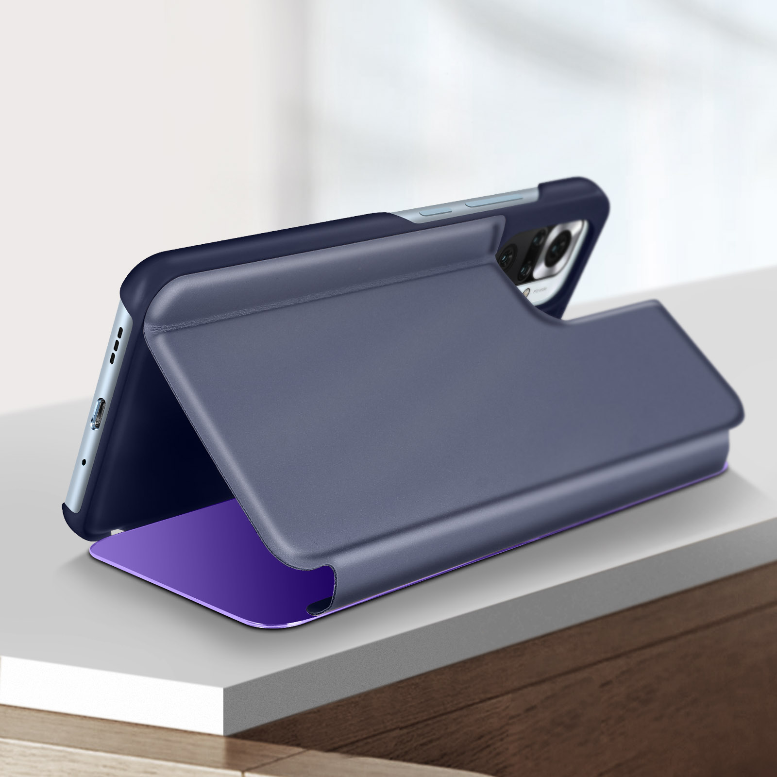 Note Redmi Xiaomi, Pro, Series, Violett 10 AVIZAR Spiegeleffekt Bookcover,