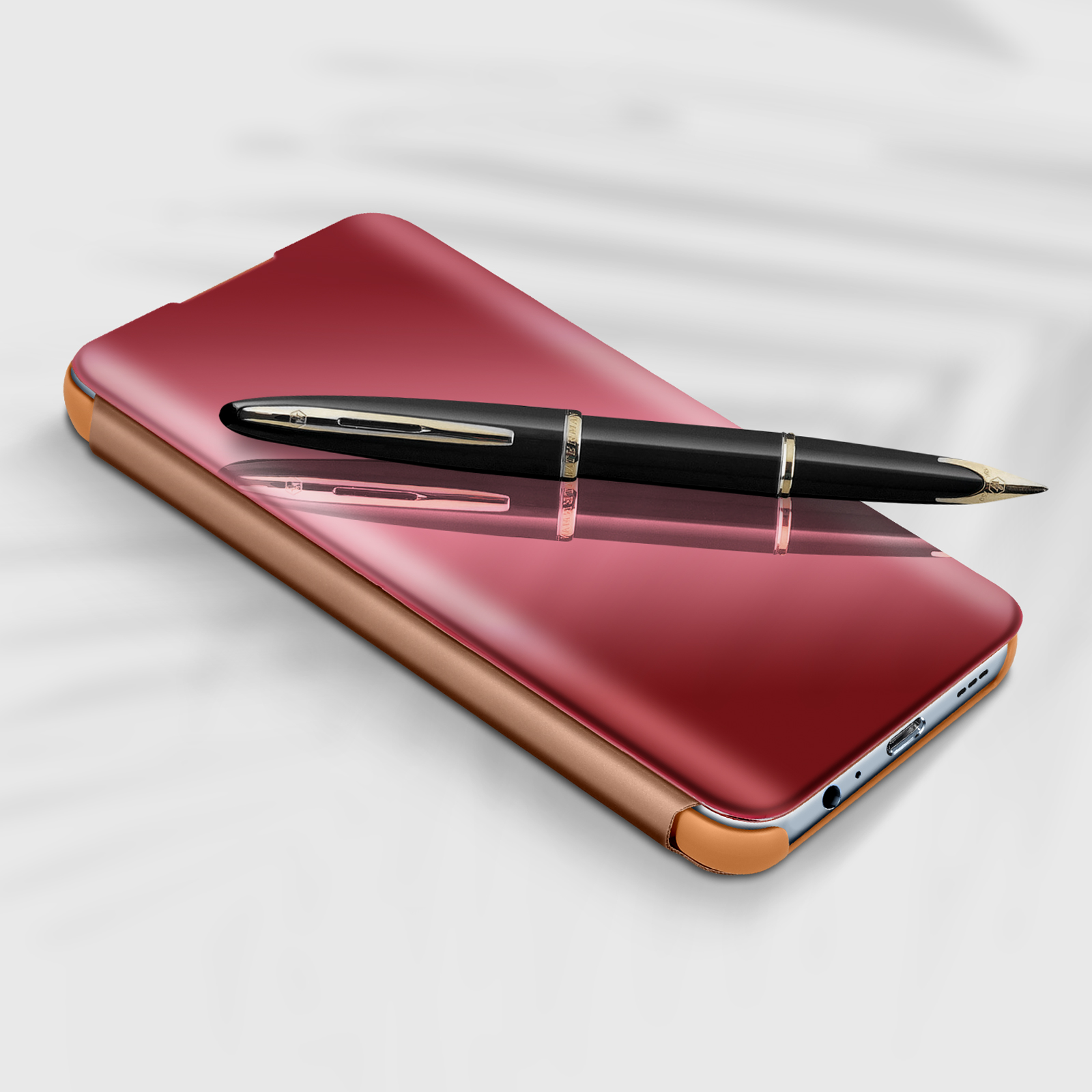 Spiegeleffekt Xiaomi, Bookcover, Poco AVIZAR M5s, Series, Rosa