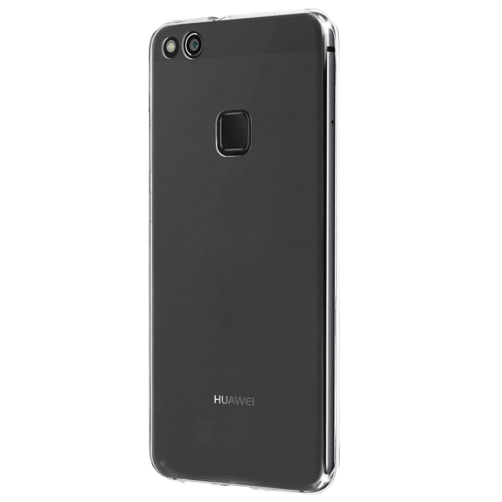 Custodia trasparente su telefono, con marchio Huawei.