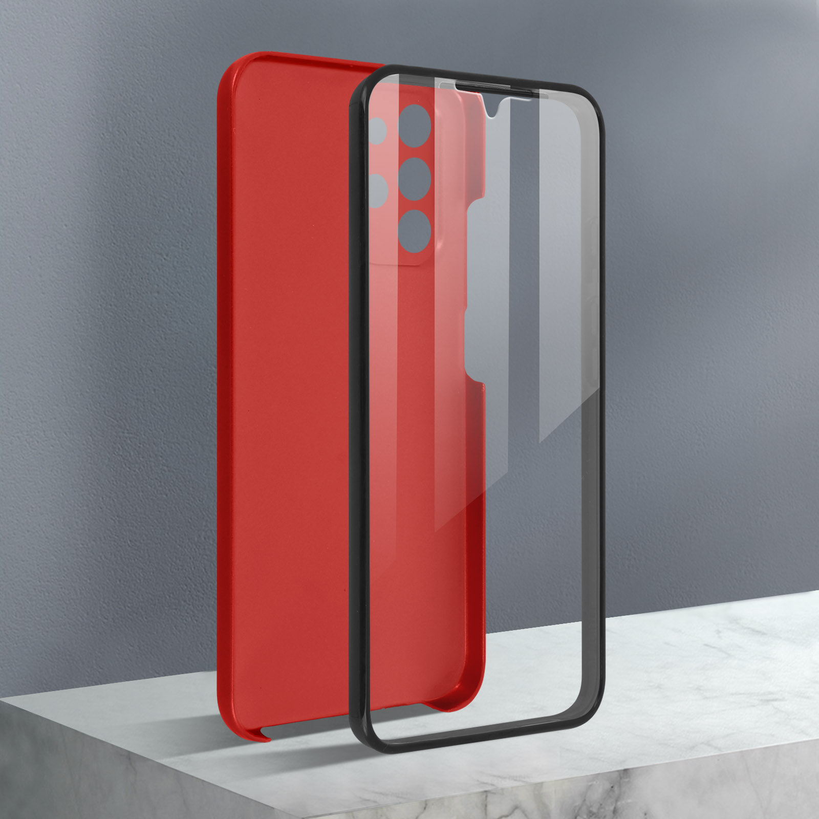 AVIZAR Rundumschutz Series, Full Cover, Rot A32, Galaxy Samsung