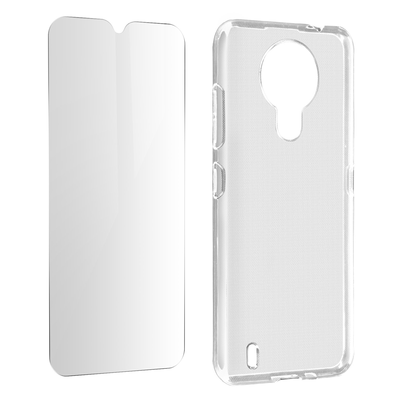 Telefono e protezione schermo, custodia trasparente.