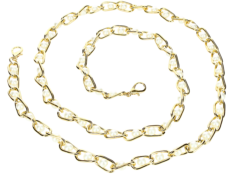 110cm AVIZAR Perlenkette, Handyschmuck Handykette Gold