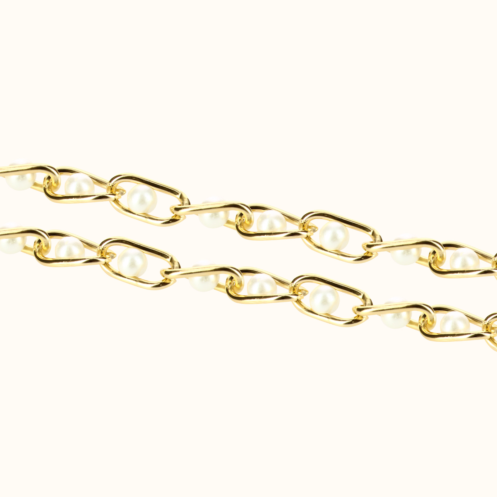 110cm AVIZAR Gold Handyschmuck Handykette Perlenkette,