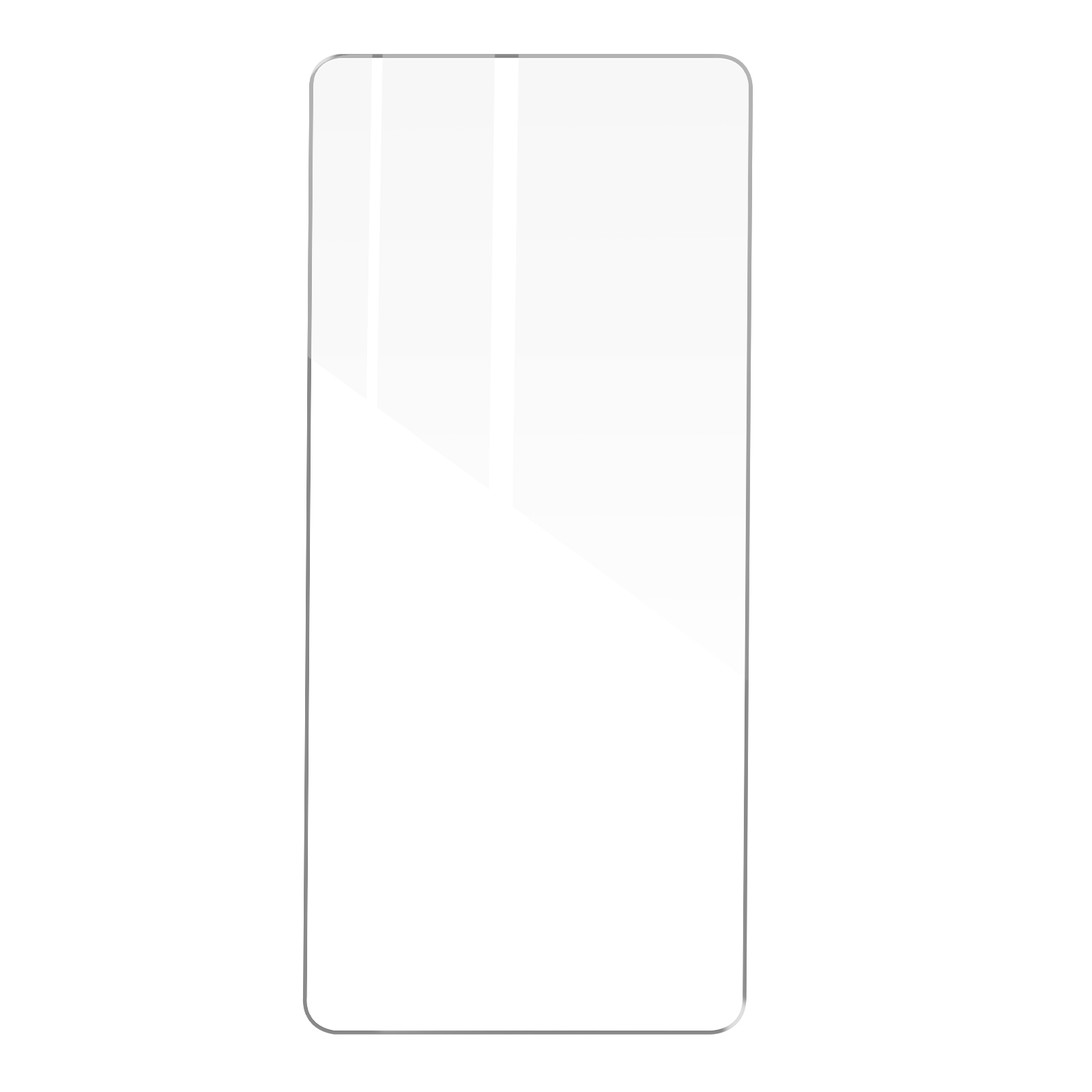 Protecteur d'écran transparent. Rectangulaire et transparent, avec une surface brillante.