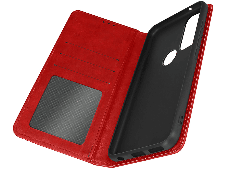 AVIZAR Buckle Series, Bookcover, Motorola, Moto G60s, Rot