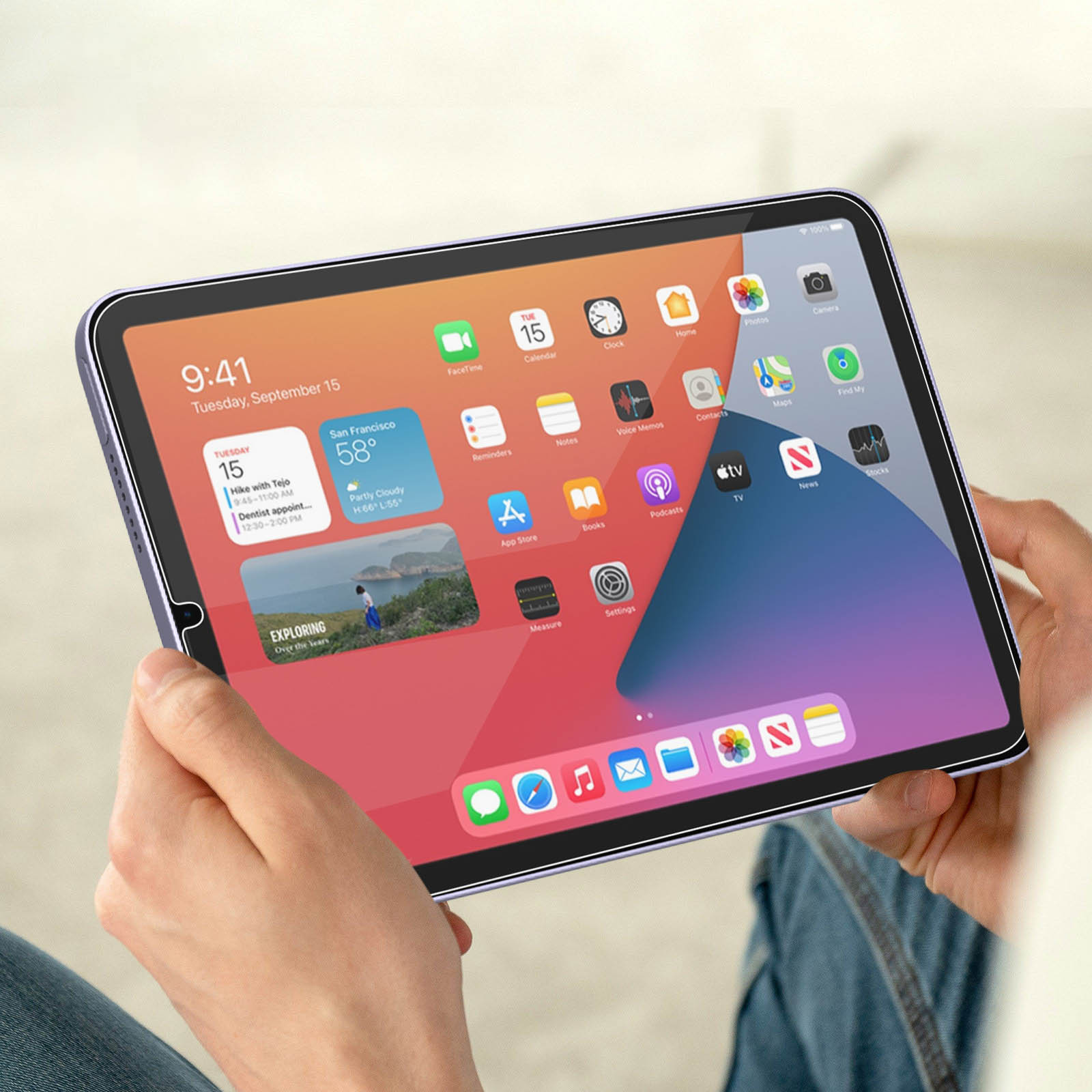 AVIZAR Gehärtetes Mini 6 iPad Apple Härtegrad mit Schutzfolie Glas 9H Glas-Folien(für 2021)