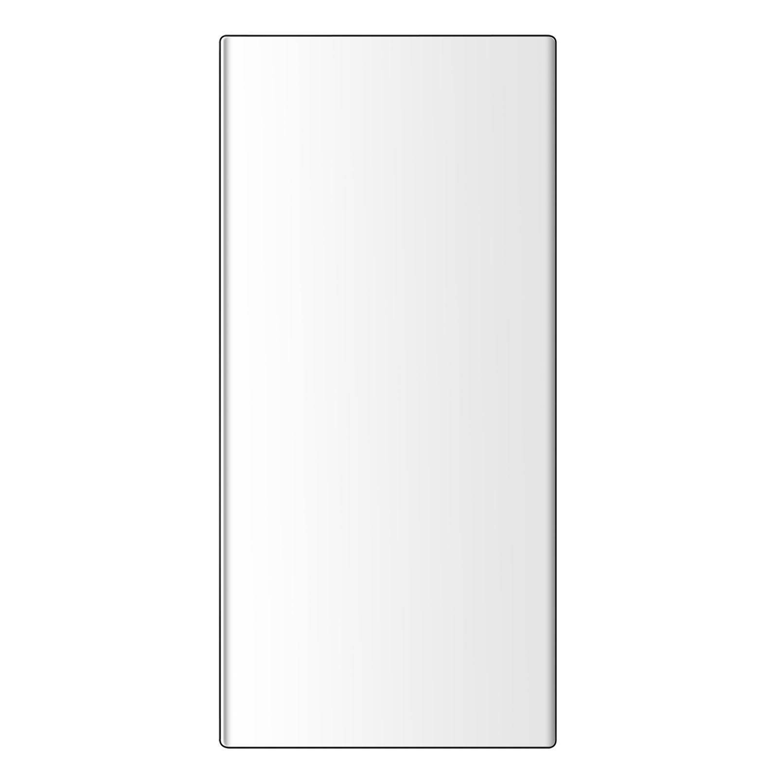 Power bank bianco, rettangolare, con bordo nero, design semplice.