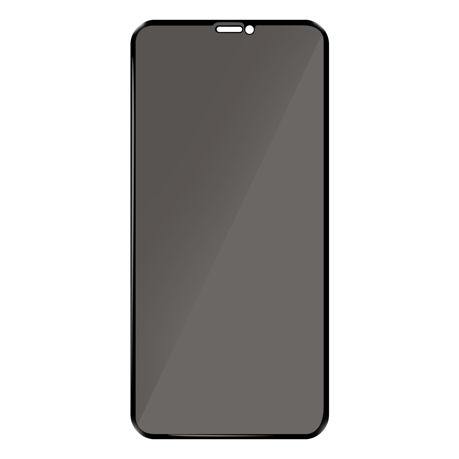 Pellicola protettiva grigia per un telefono. È di forma rettangolare.