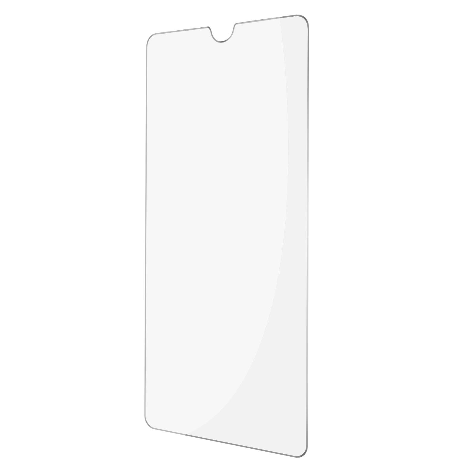 Transparante schermbeschermer voor smartphone, rechthoekig met inkeping.