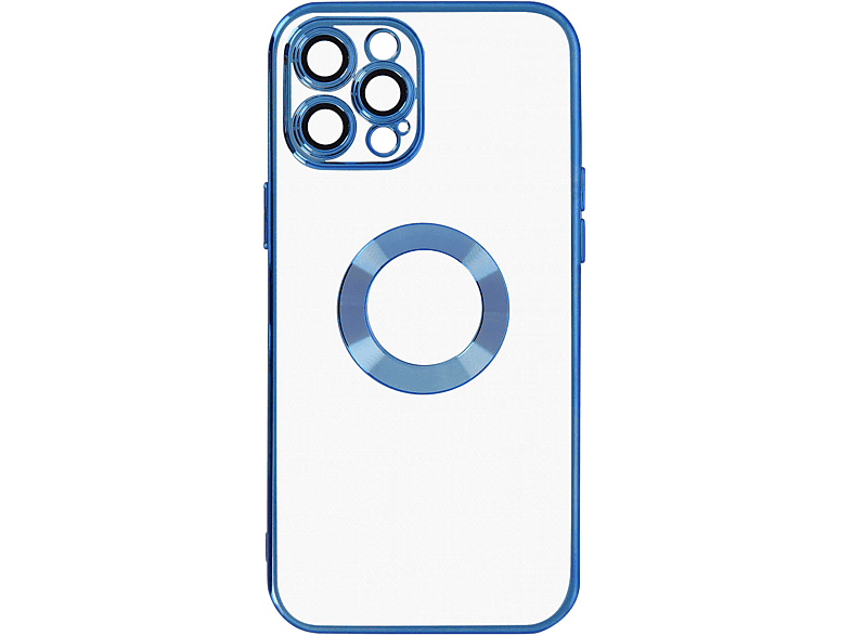 AVIZAR Transparente Silikonhülle im Apple, Chrome-Style Pro, Series, Blau iPhone Backcover, 12