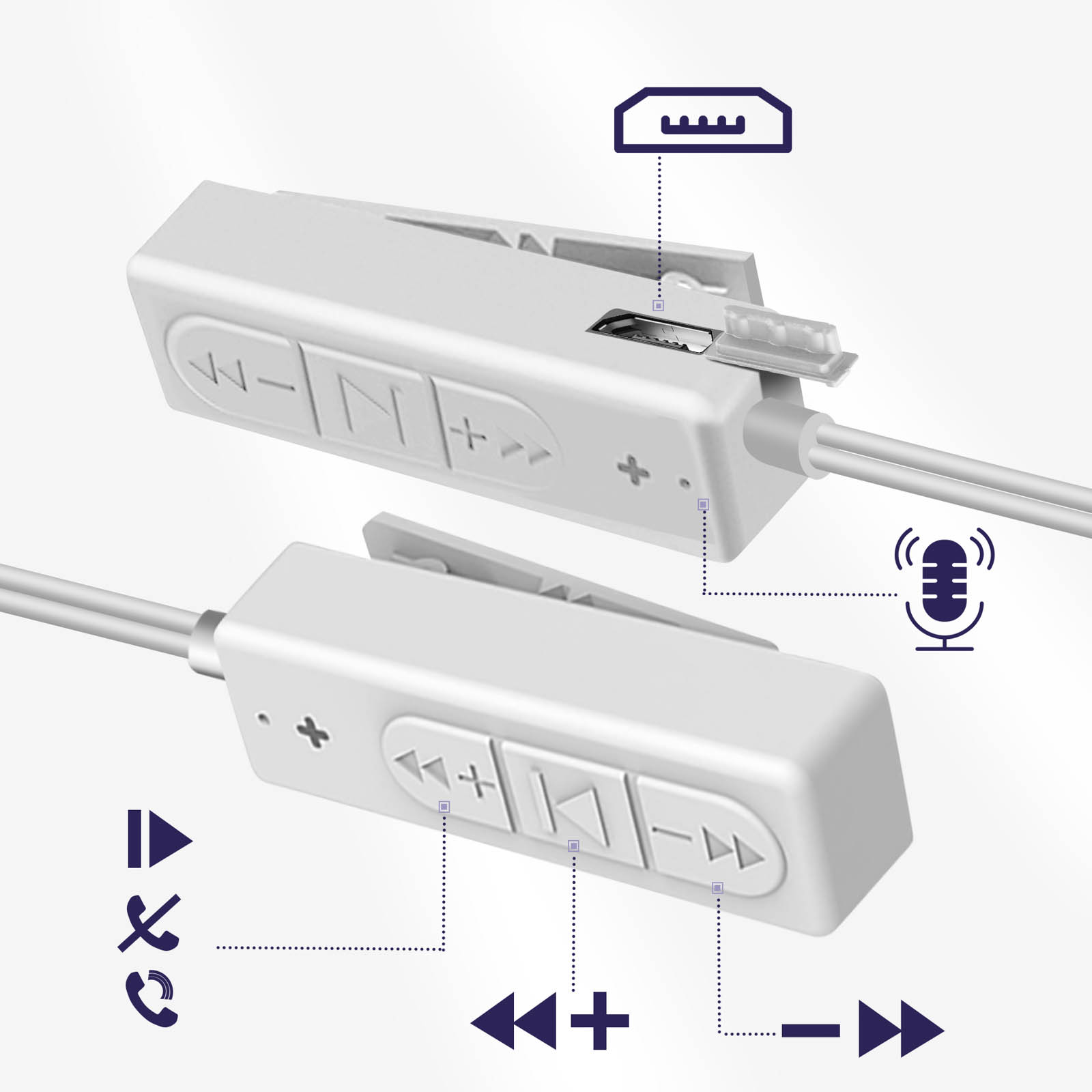 DEFUNC Krawattenmikrofon Kopfhörer Bluetooth