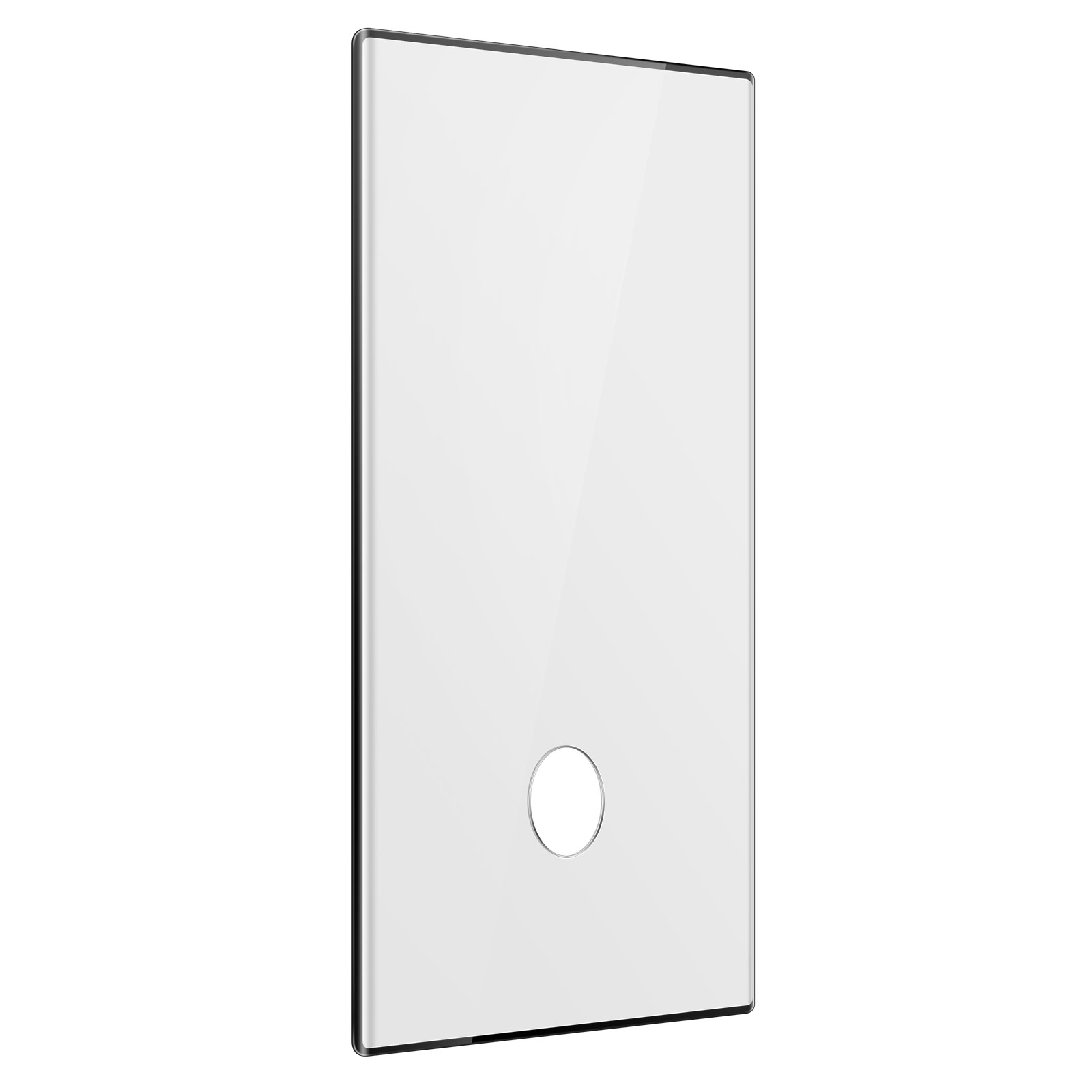 Un verre de protection blanc avec un trou au milieu.