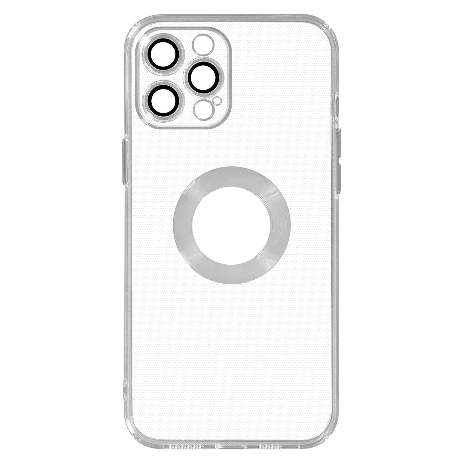 Series, Transparente Pro, Apple, 12 im Chrome-Style AVIZAR iPhone Weiß Backcover, Silikonhülle