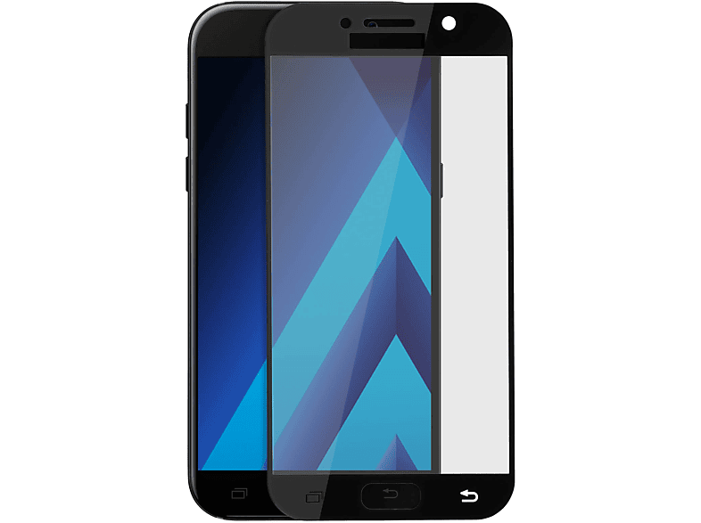 AVIZAR Gehärtetes Glas Schutzfolie Rand 2017) Galaxy Samsung Härtegrad, Schwarz 9H mit A5 Glas-Folien(für