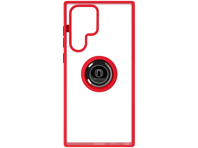 Rot Backcover, mit Handyhülle Galaxy S22 Series, Samsung, Ultra, AVIZAR Ring-Halterung