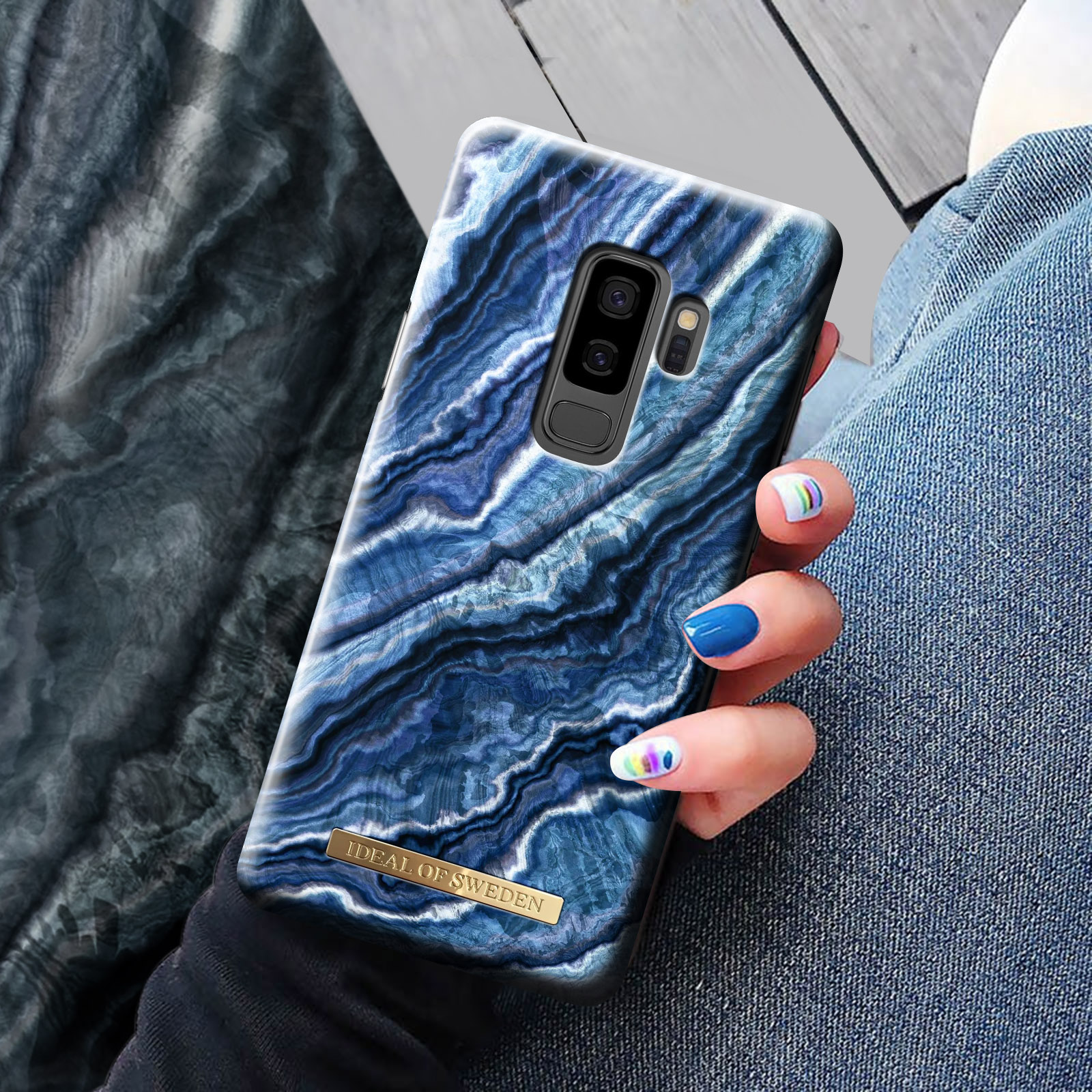 OF Samsung, Backcover, Series, S9, Galaxy SWEDEN Swirl Blau IDEAL Indigo
