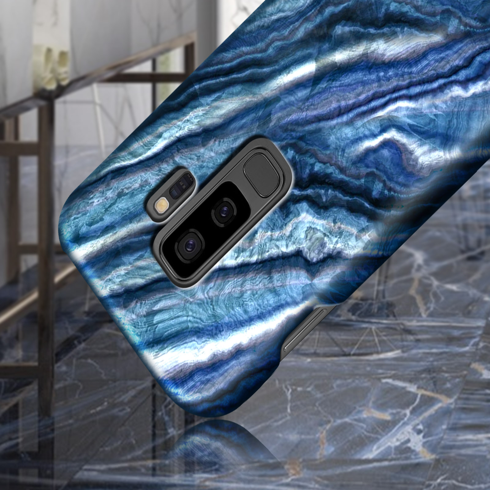 IDEAL OF SWEDEN Indigo Swirl Samsung, Blau Backcover, Series, Galaxy S9