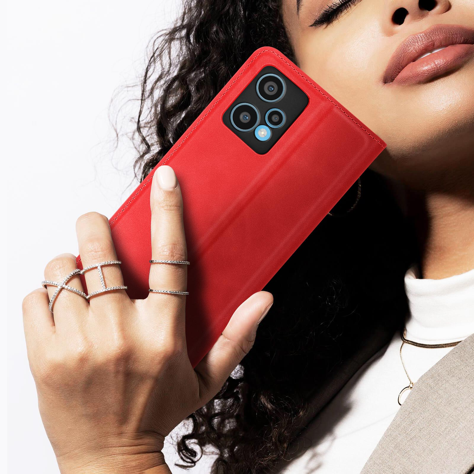 Soft Nord Touch Series, Kunstlederhülle OnePlus, 2 AVIZAR Bookcover, CE 5G, Lite Rot