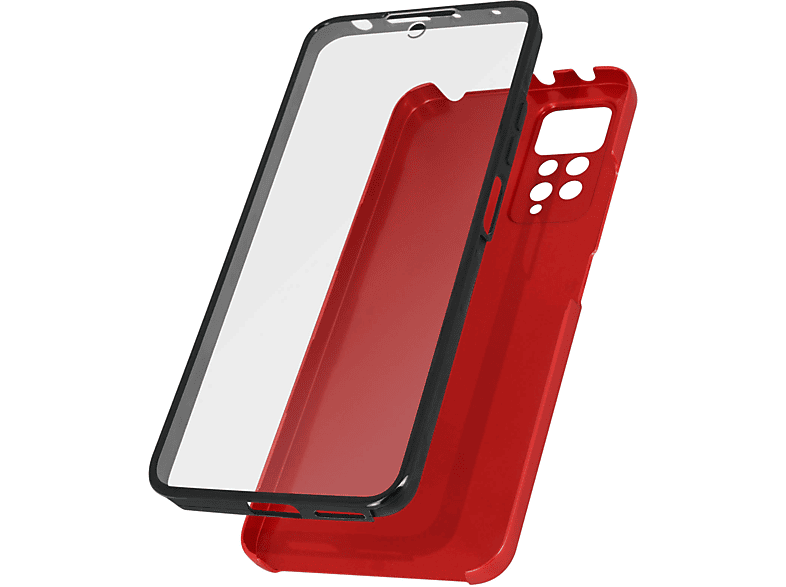 AVIZAR Vorder- Rückseite Schutzhülle, Full Redmi Cover Rot Pro Series, Note Full 11 Cover, Xiaomi, 5G