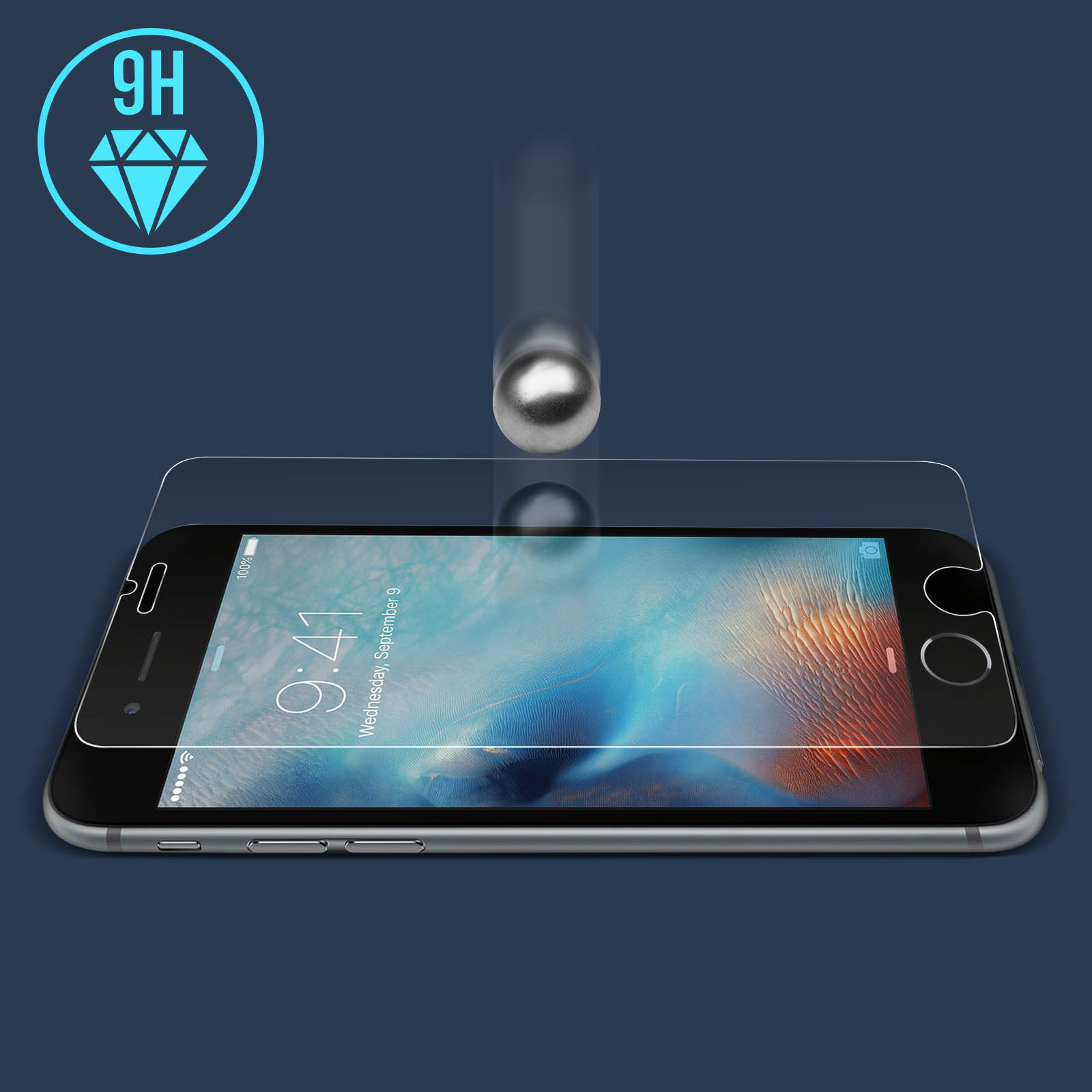 Gehärtetes Glas-Folien(für Apple 9H Schutzfolie Plus) 6S Härtegrad AVIZAR iPhone mit Glas