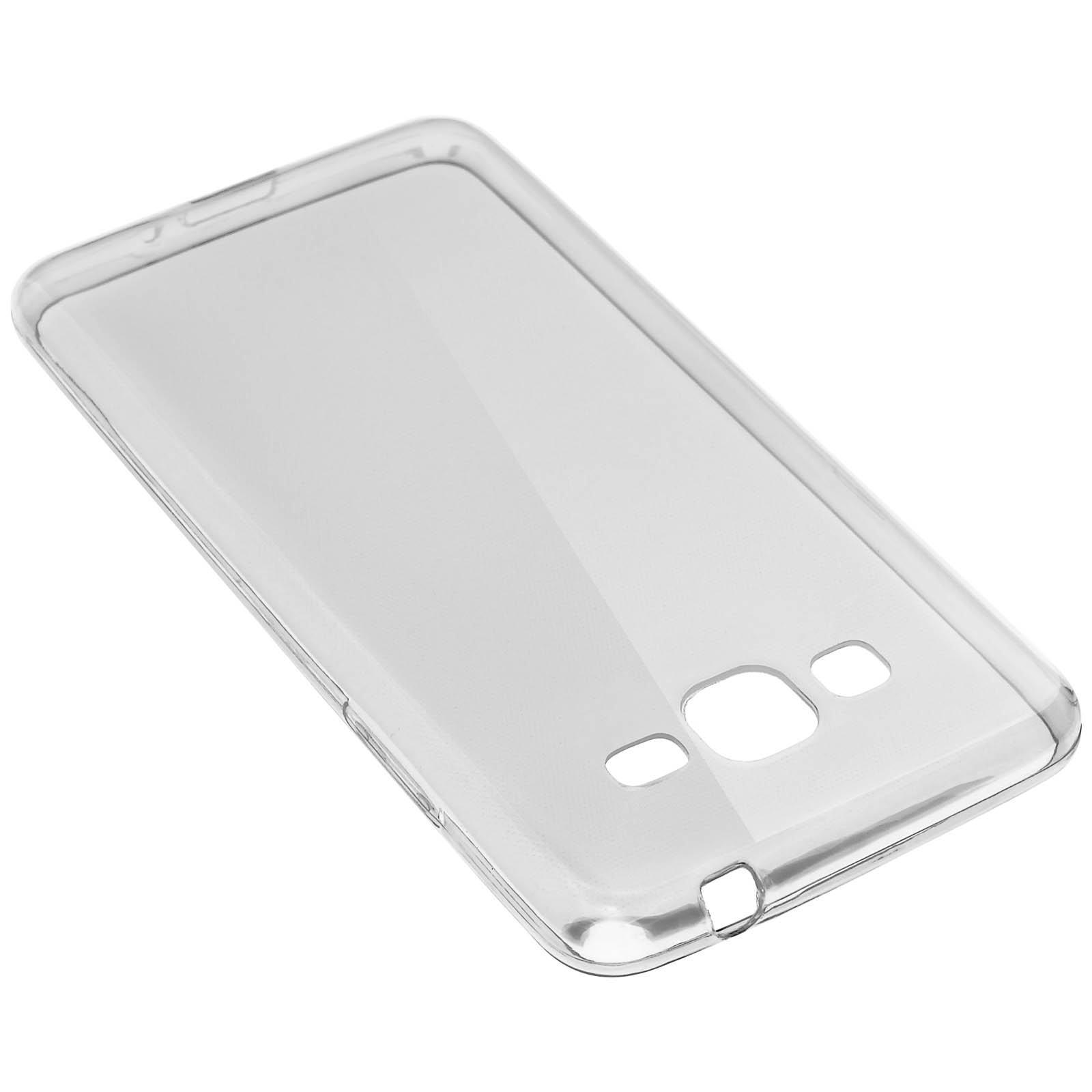 Funda de teléfono transparente, mostrando un teléfono. La funda es transparente.