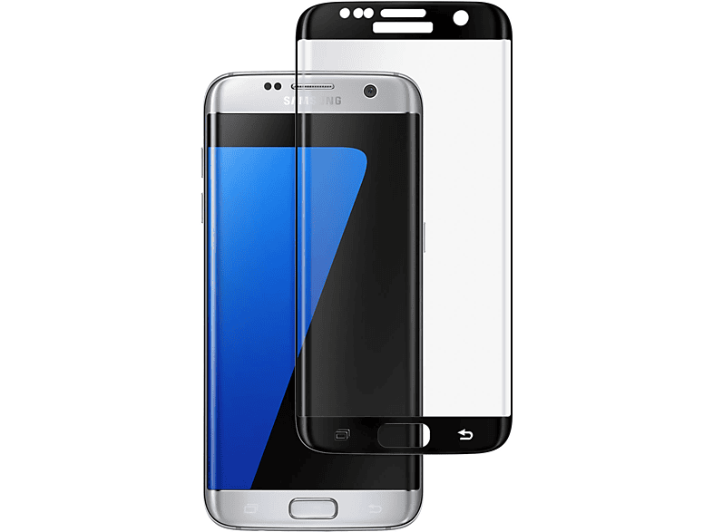 9H Edge) Rand AVIZAR Schwarz Schutzfolie S7 Galaxy Gehärtetes Glas mit Härtegrad, Samsung Glas-Folien(für