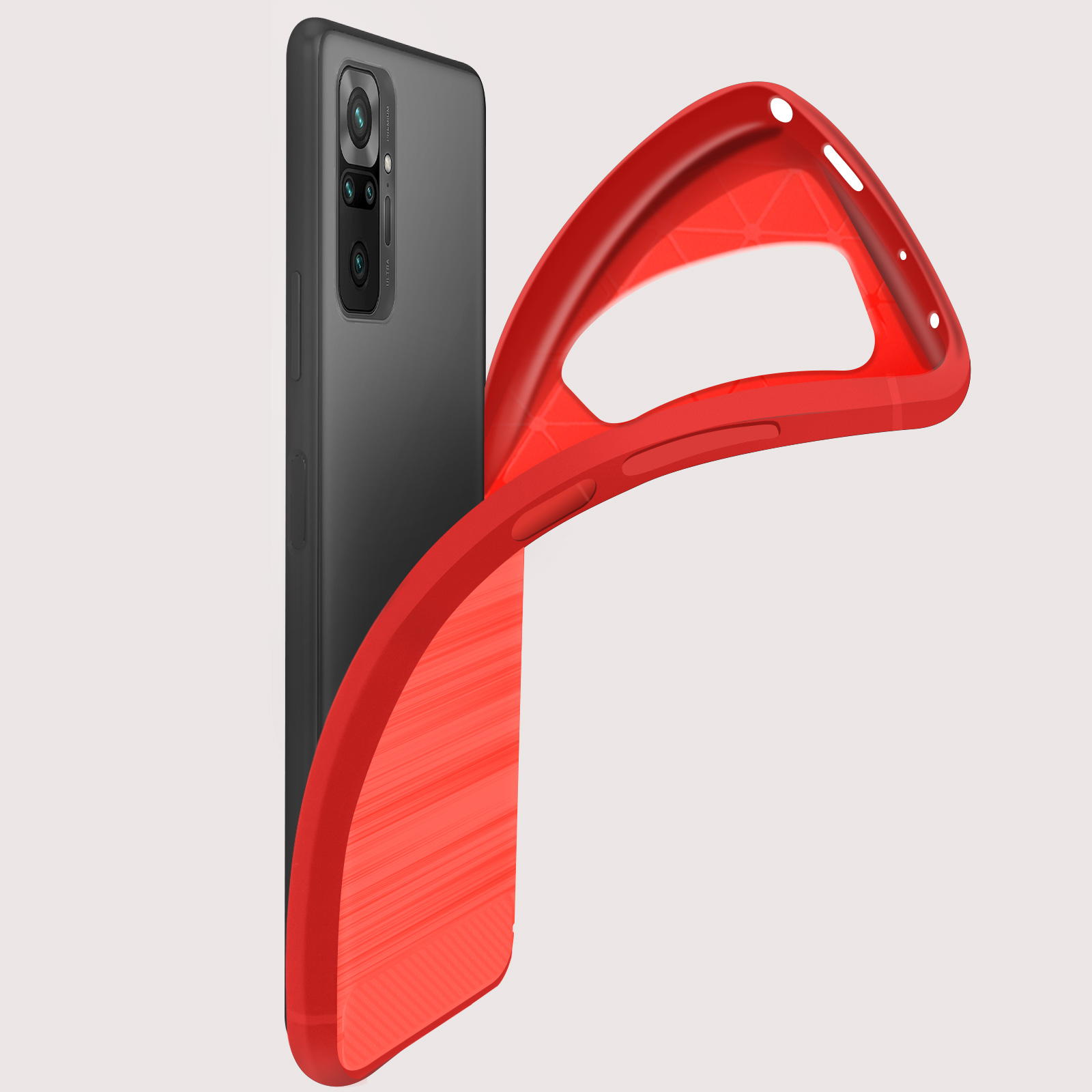 AVIZAR Xiaomi, Pro, Rot Series, 10 Note Redmi Carbrush Backcover,