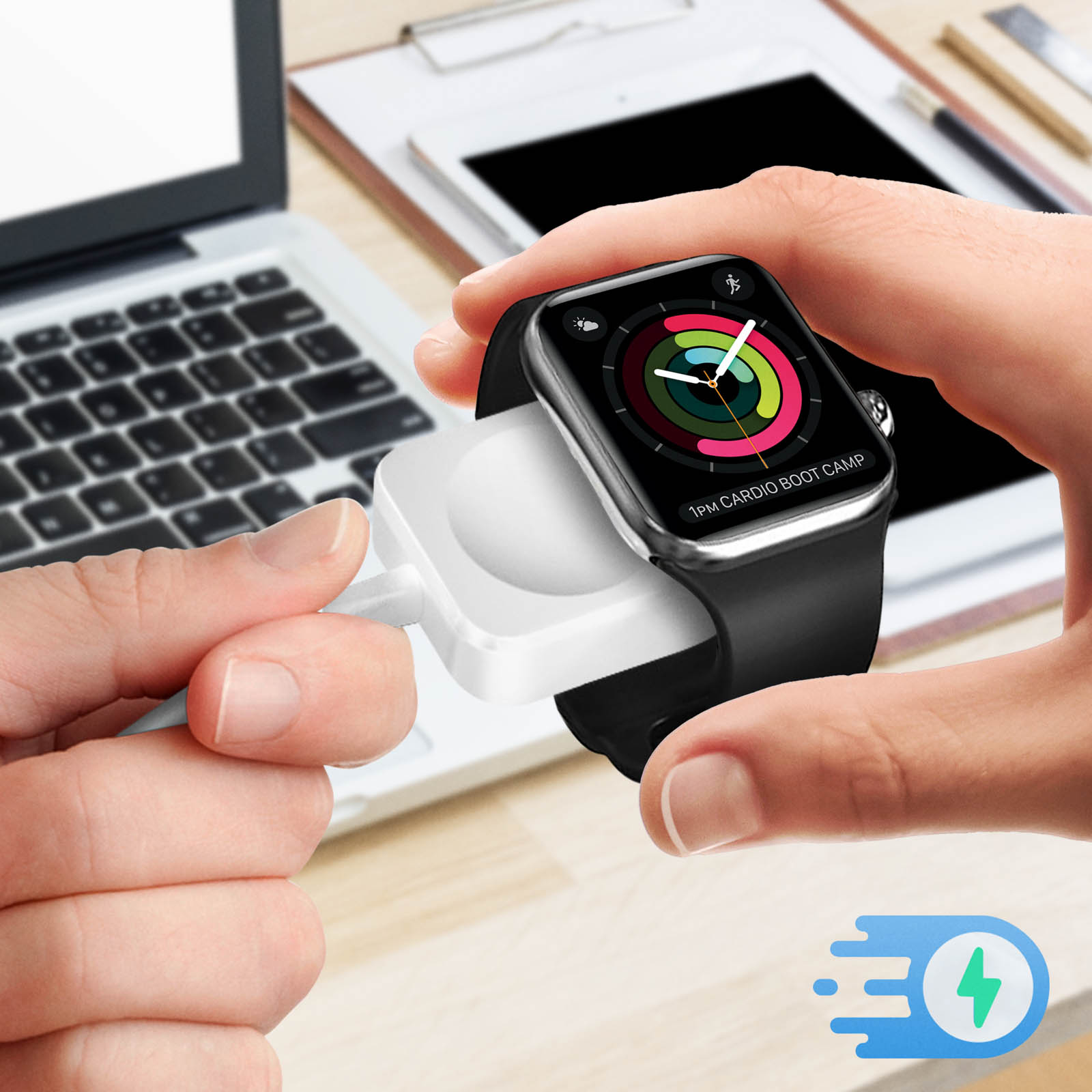 Ladekabel USB AVIZAR Apple, Apple Ladegerät Weiß für magnetischem Anschluss mit Watch