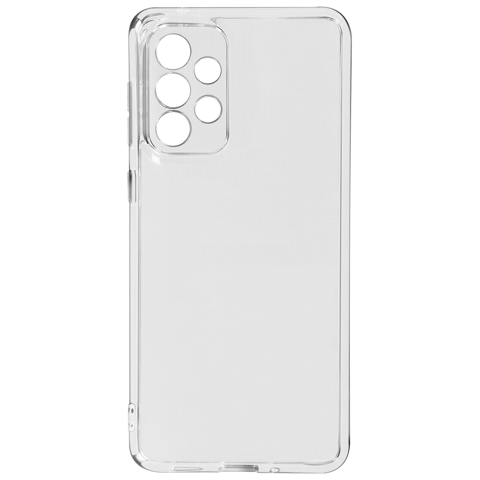 Coque de téléphone transparente. Elle est transparente et a des découpes caméra.