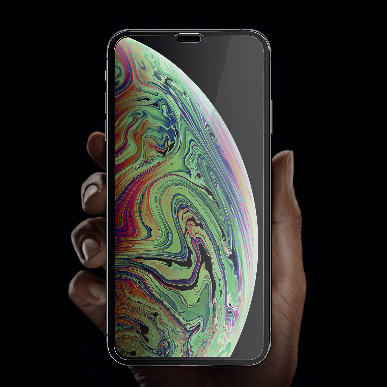 iPhone Apple 11 Schwarz Rand Glas Max) Pro mit Gehärtetes Härtegrad, Glas-Folien(für Schutzfolie 9H AVIZAR