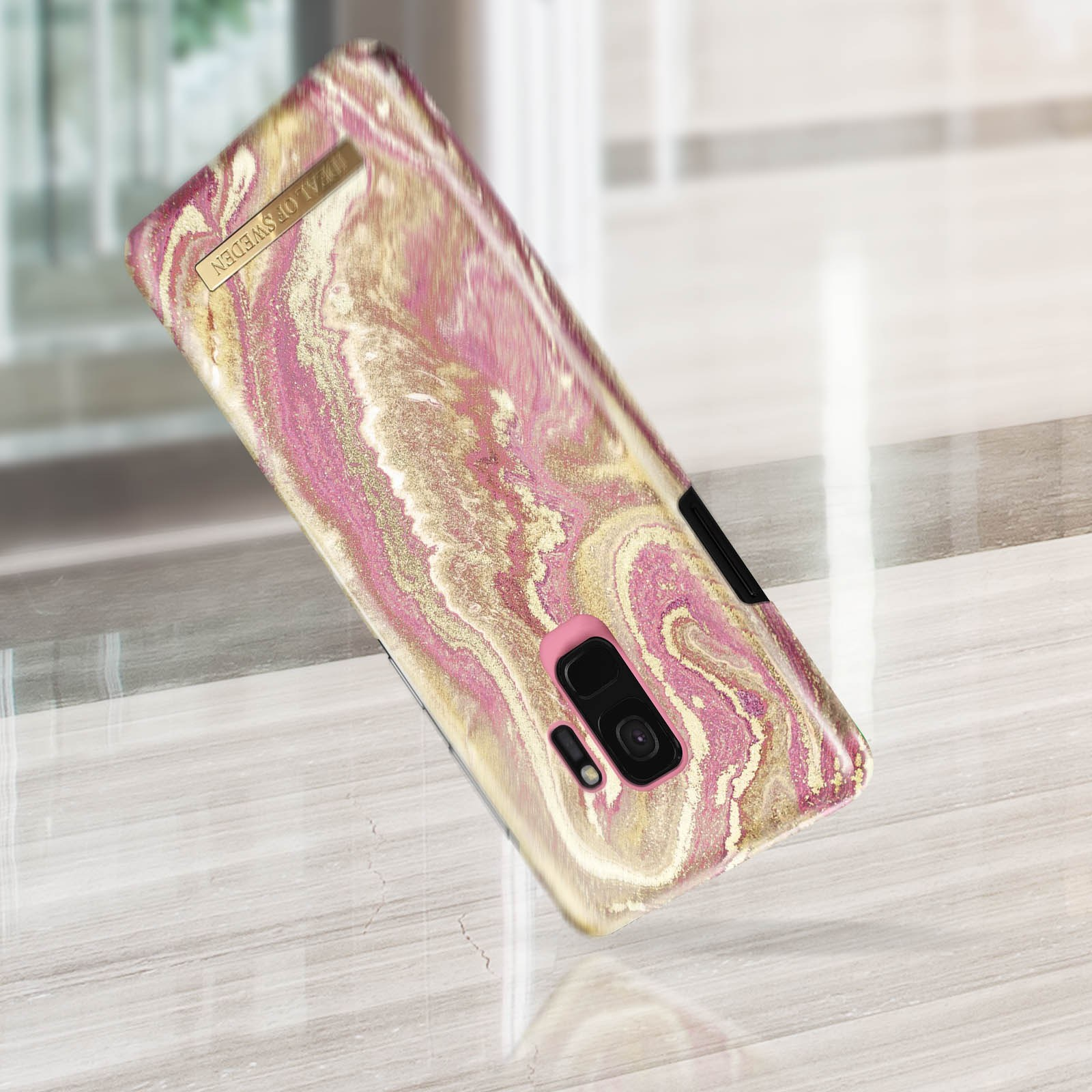 IDEAL OF Samsung, Marble Series, Golden Hülle SWEDEN Blush Rosa Galaxy S9, Backcover