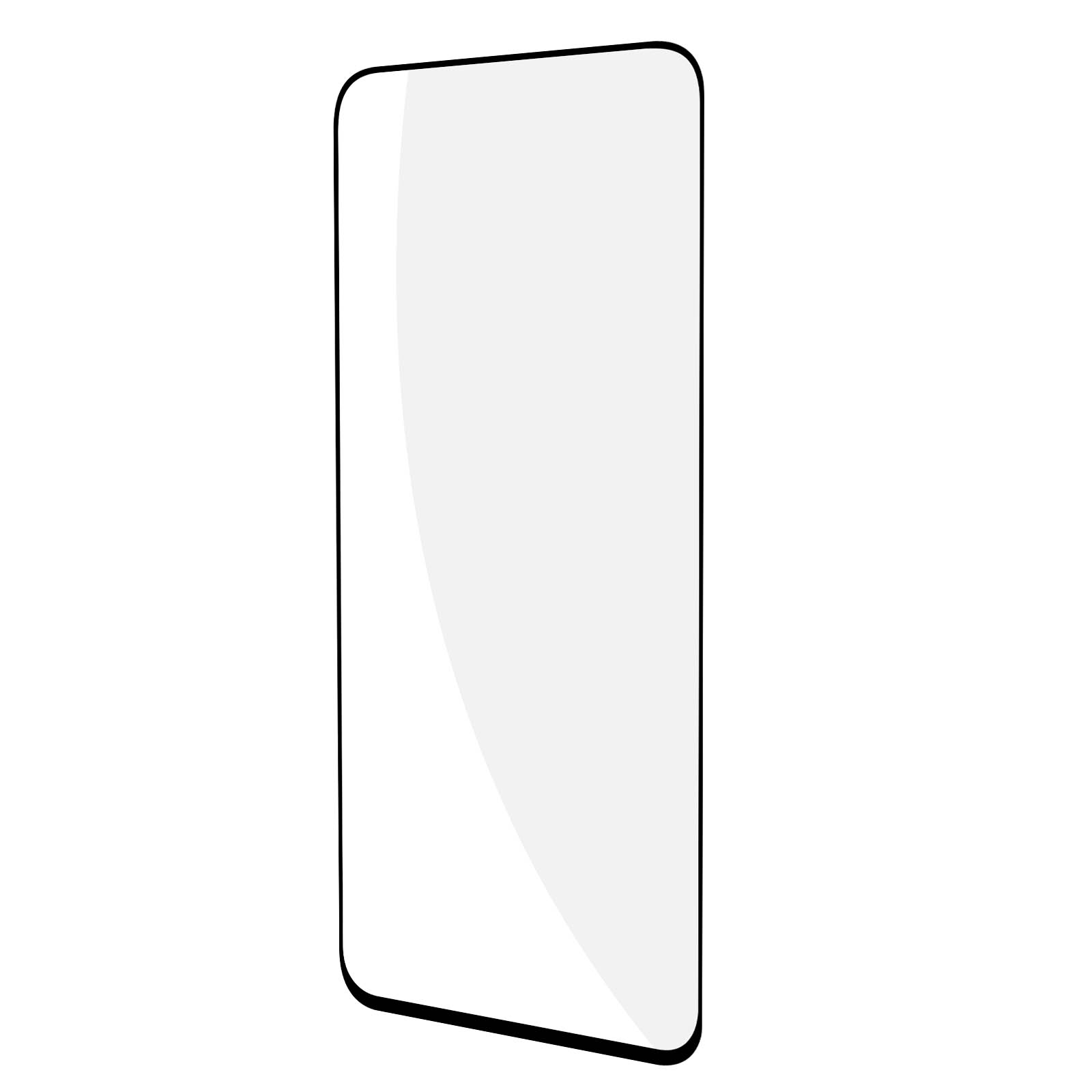 Protecteur d'écran transparent pour téléphone. Isolé sur fond blanc. Forme rectangulaire.