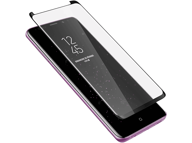 AVIZAR Gehärtetes Glas Schutzfolie mit 9H Härtegrad, Rand Schwarz Glas-Folien(für Samsung Galaxy S9 Plus)