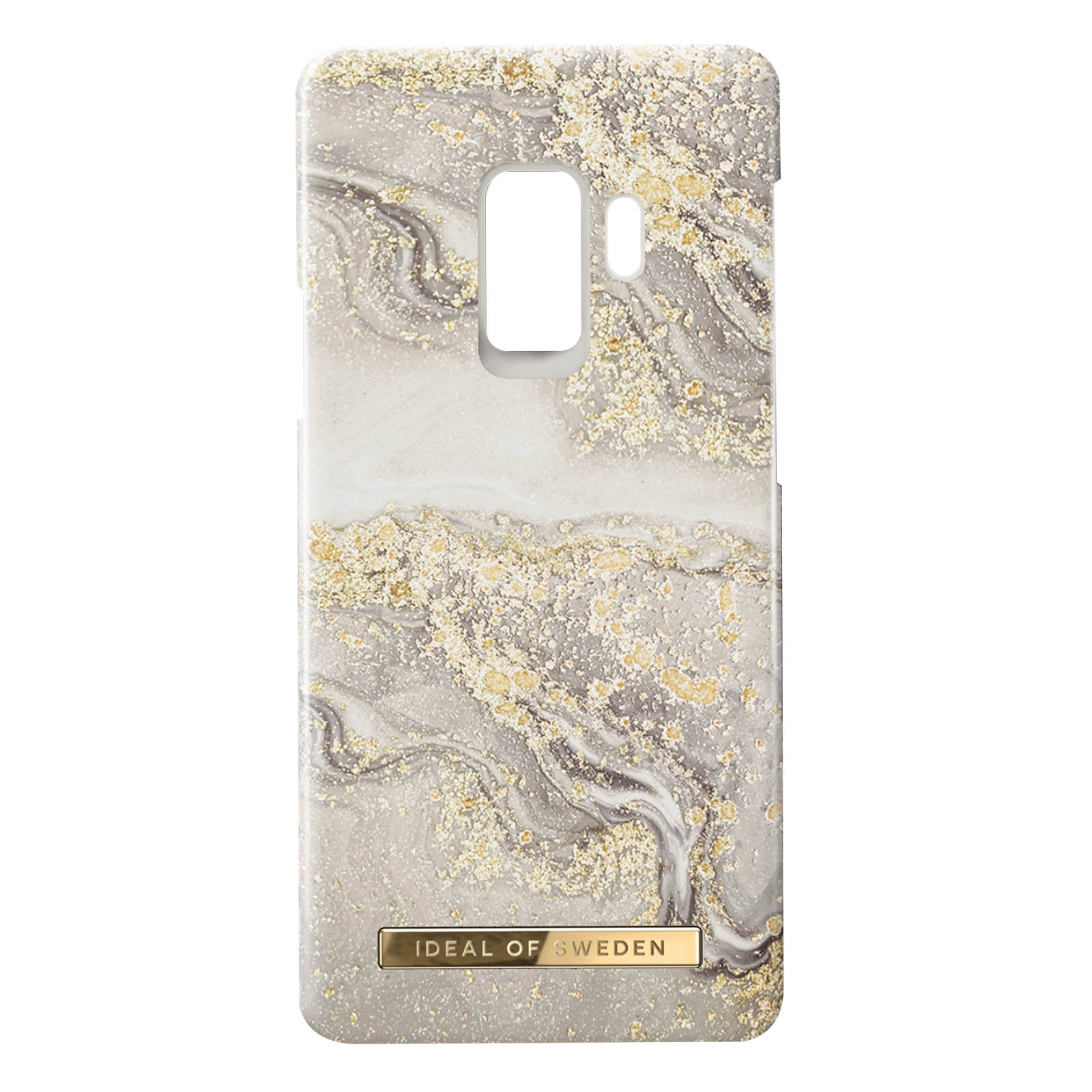 S9, SWEDEN Greige Samsung, IDEAL OF Hülle Series, Backcover, Sparkle Gold Galaxy Marble