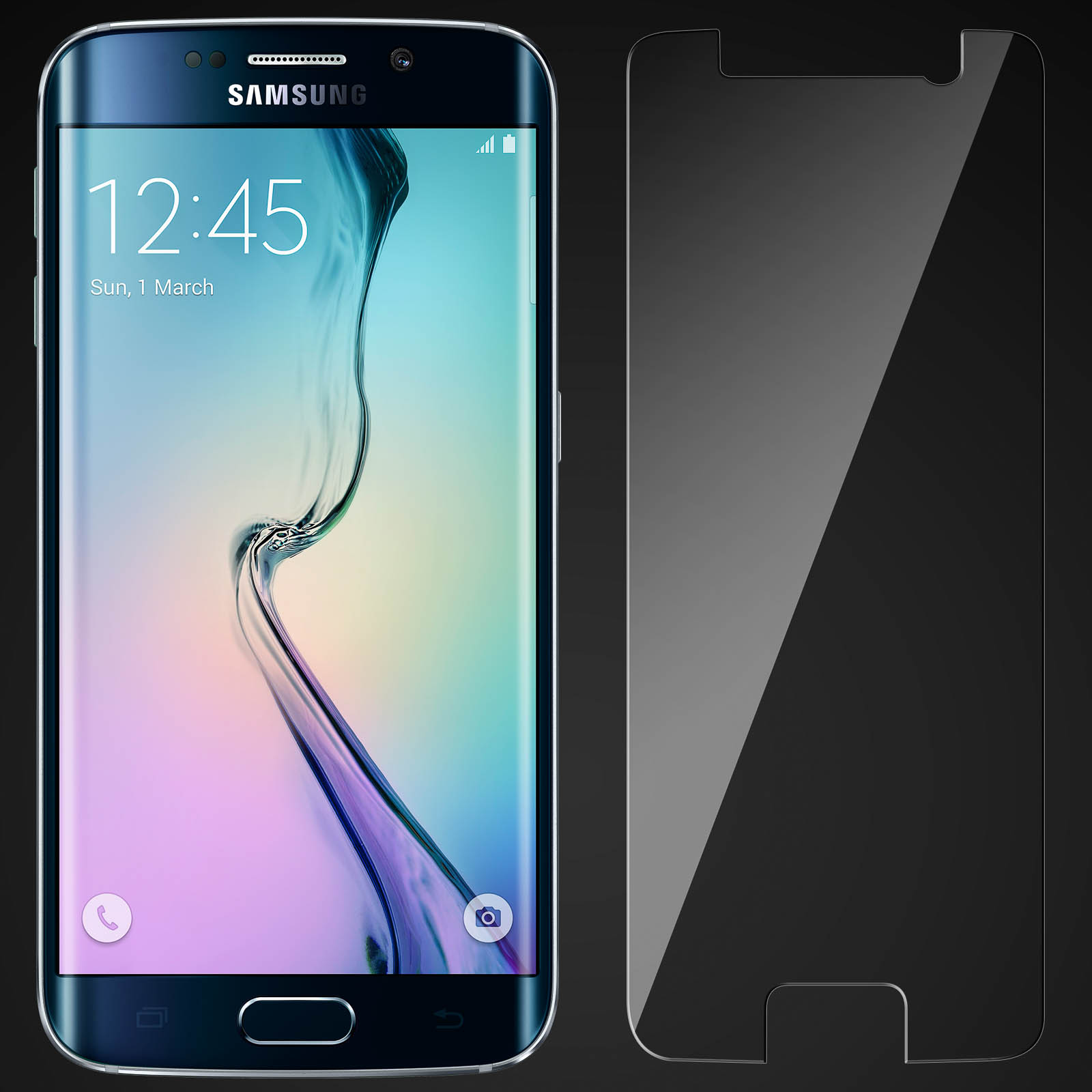 9H Galaxy Samsung S6 Glas Edge) Schutzfolie Gehärtetes Härtegrad Glas-Folien(für AVIZAR mit
