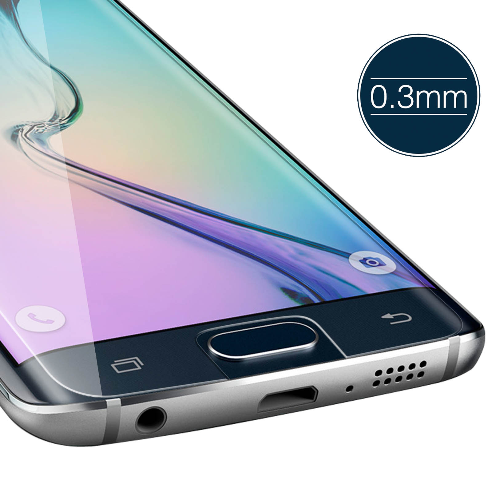 AVIZAR Gehärtetes Glas Schutzfolie 9H mit S6 Glas-Folien(für Härtegrad Samsung Edge) Galaxy