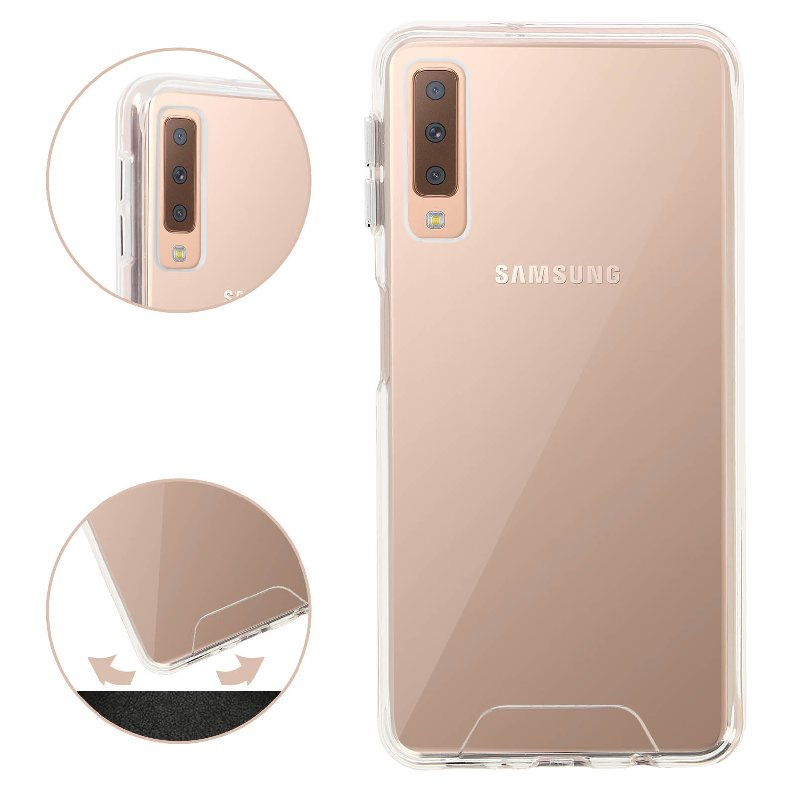 AVIZAR Bazik Series, Backcover, Samsung, 2018, Galaxy A7 Transparent