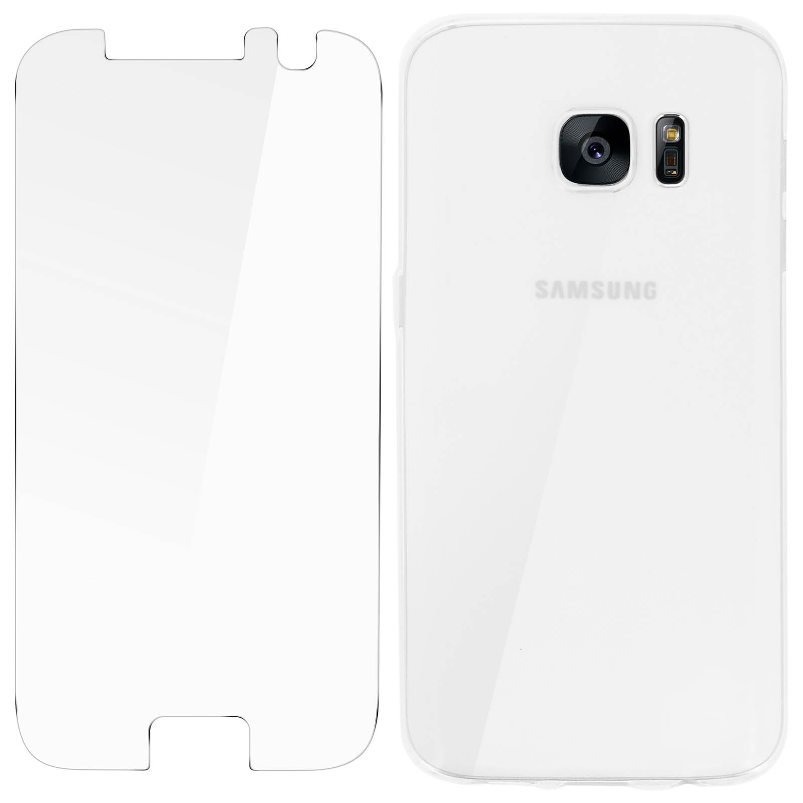 Proteggi schermo bianco e custodia per telefono bianca. Design pulito e semplice.