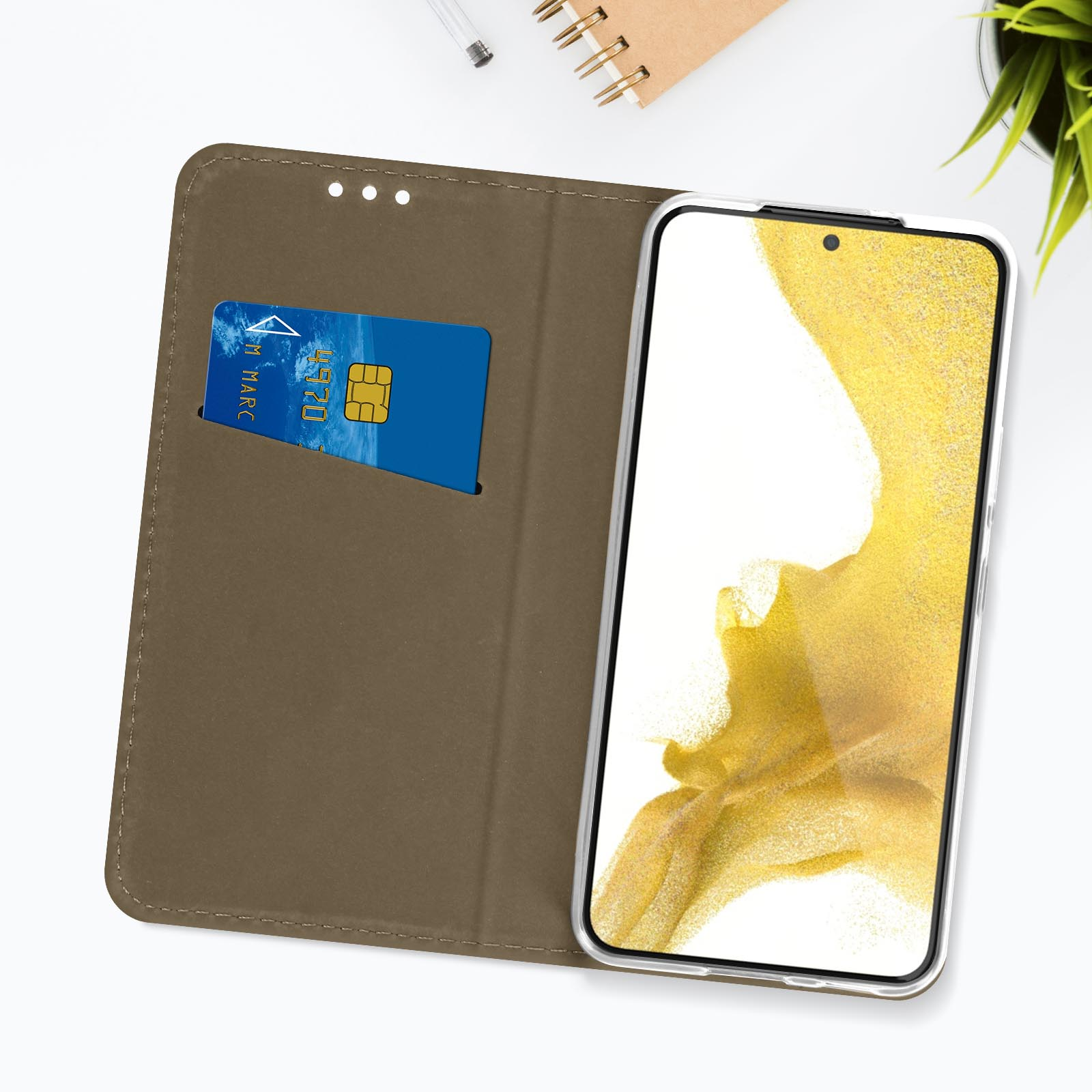 AVIZAR Smart Series, Bookcover, Galaxy Samsung, Gold S22