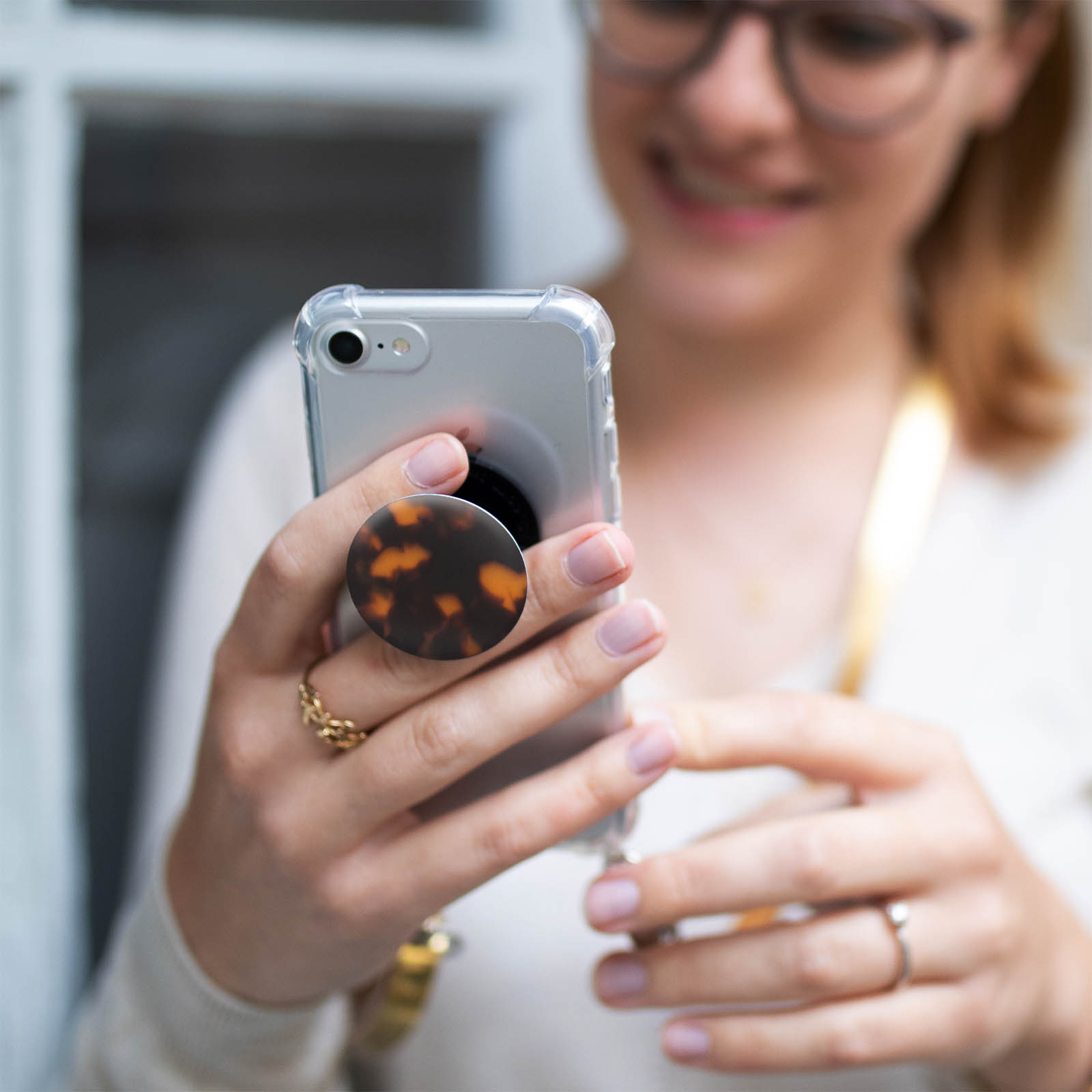 POPSOCKETS Handy-Griff mit Acetate Bunt Tortoise Design Classic PopGrip